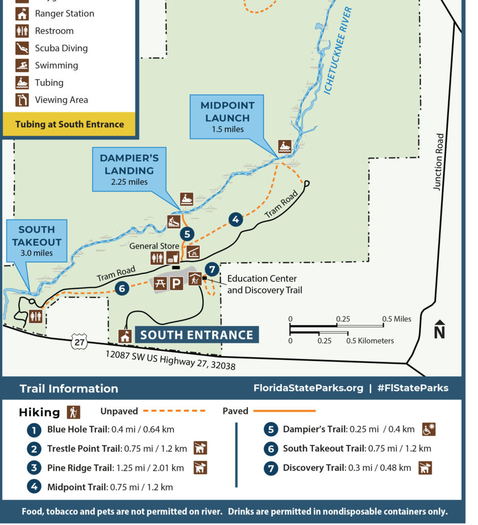 Ichetucknee Springs tubing map