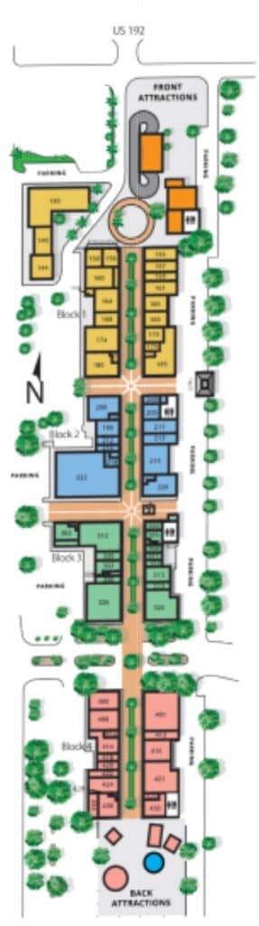 Map of Old Town Kissimmee including sections