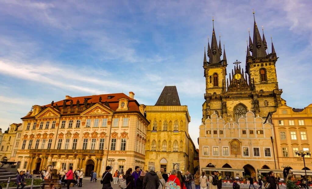 Kinsky Palace and Church of Our Lady before Týn in Prague Old Town Square