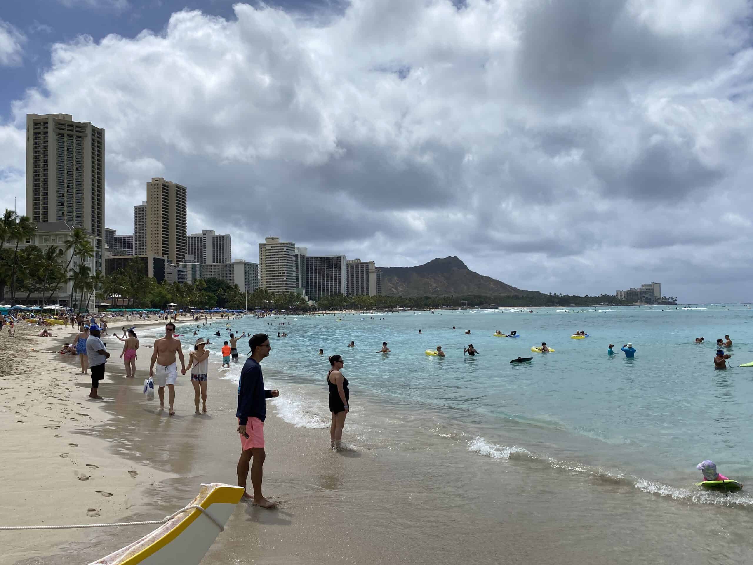 Waikiki beach and Diamond Head, Hawaii