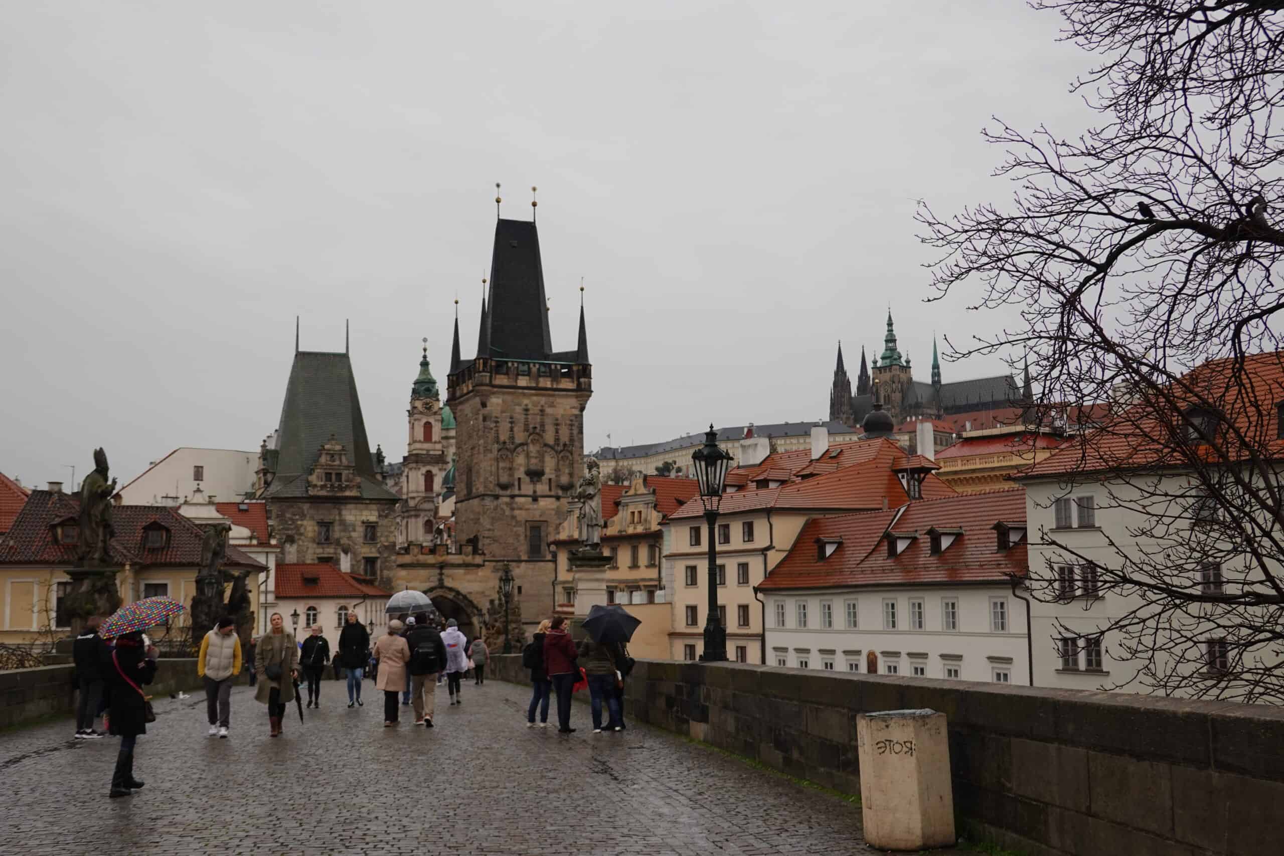 Charles Bridge with Prague Castle in background