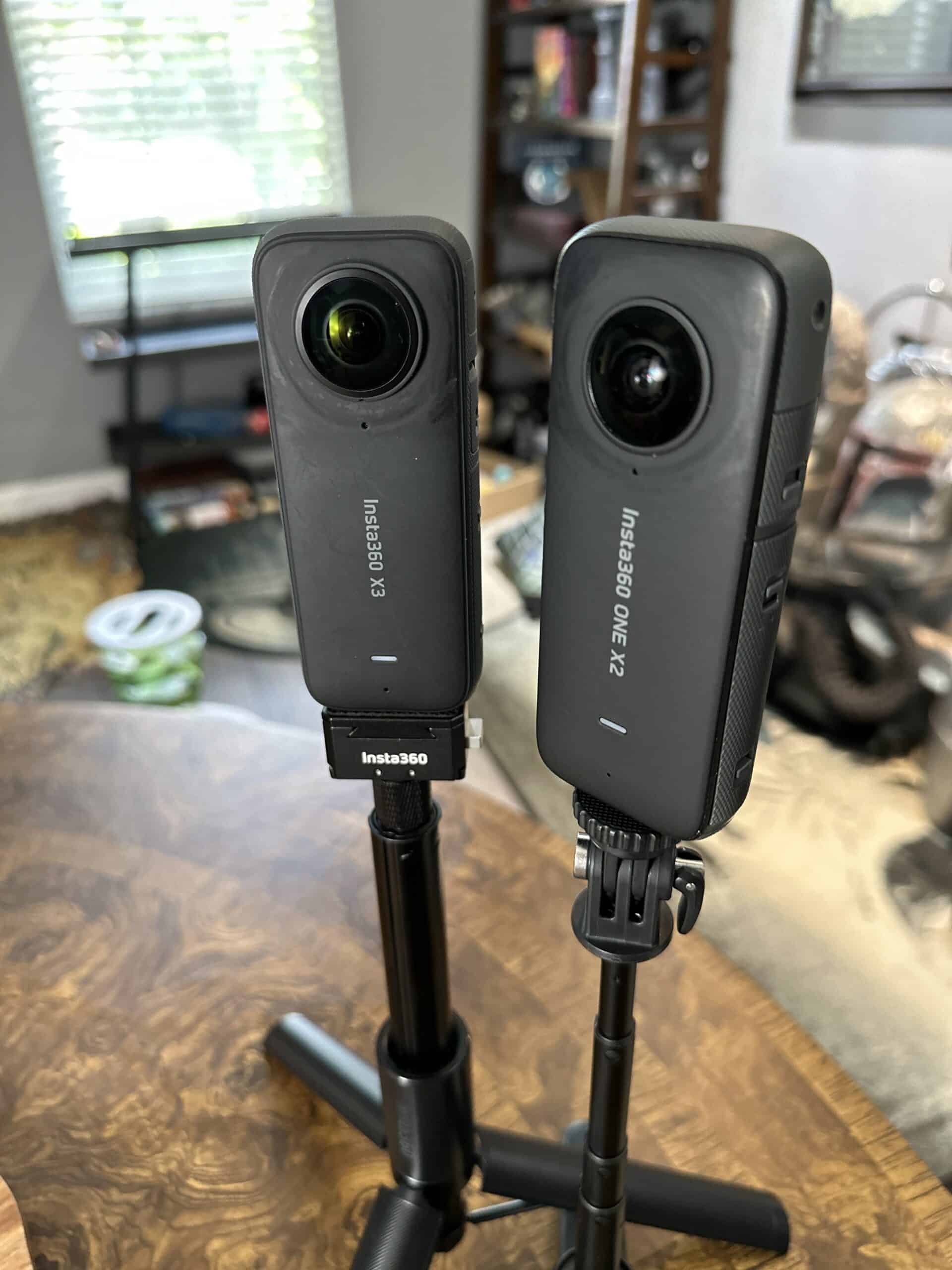 Insta360 X2 and X3 on selfie sticks - what I have used for my travels for last few years