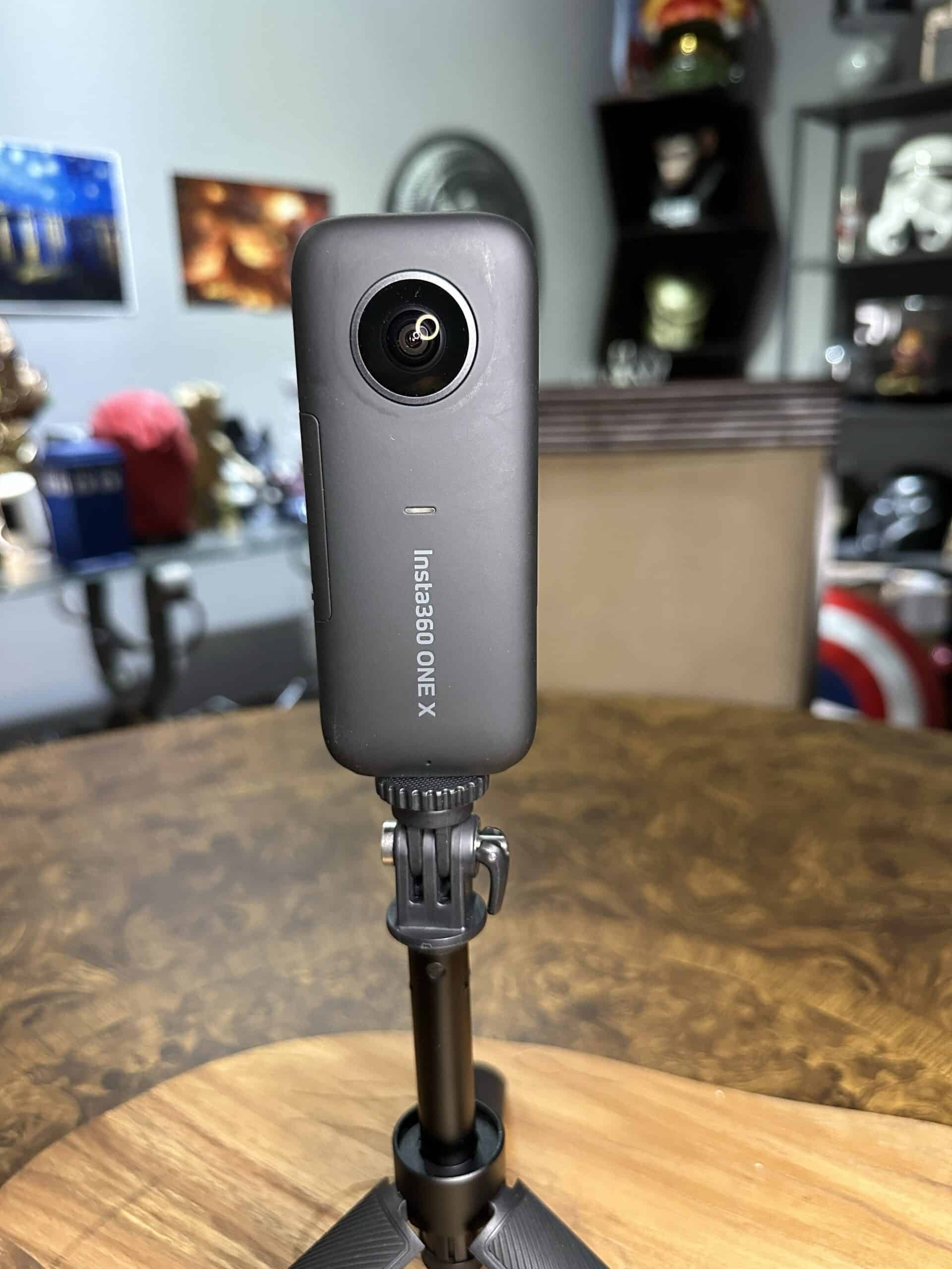 Insta360 One X front view, best budget 360 camera.