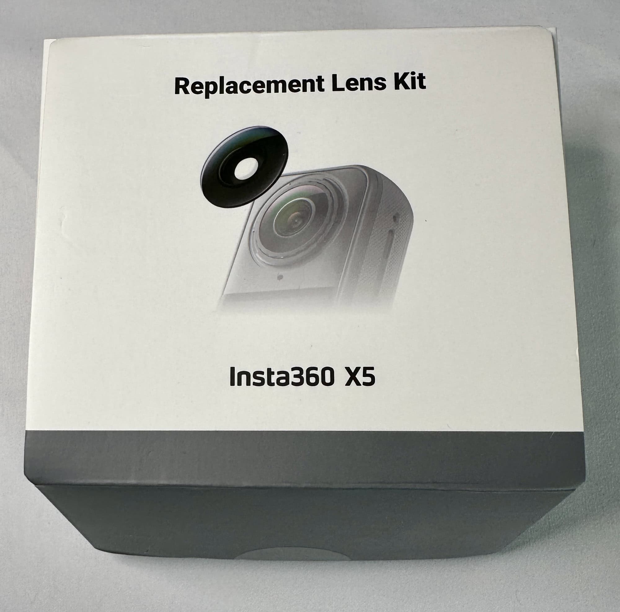 Insta360 X5 lens replacement kit in box